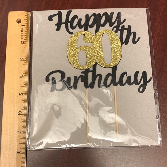 New 60th Happy Birthday cake topper - Picture 3 of 4